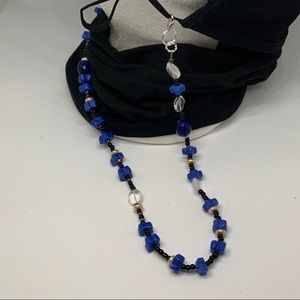 Blue over you!!!Earring-masklanyard/necklace combo